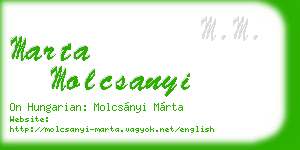 marta molcsanyi business card